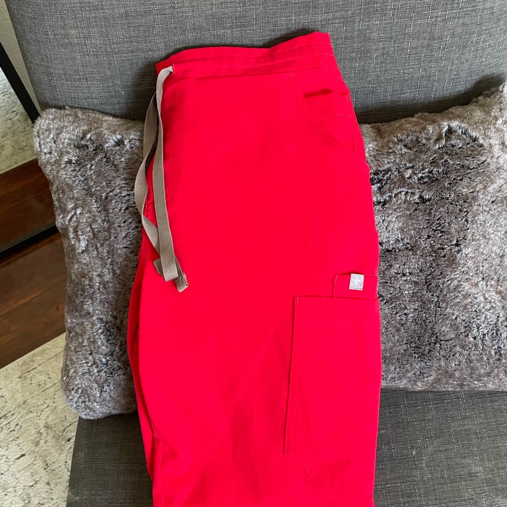 FIGS Pop Red Scrub Pants, TALL SIZE